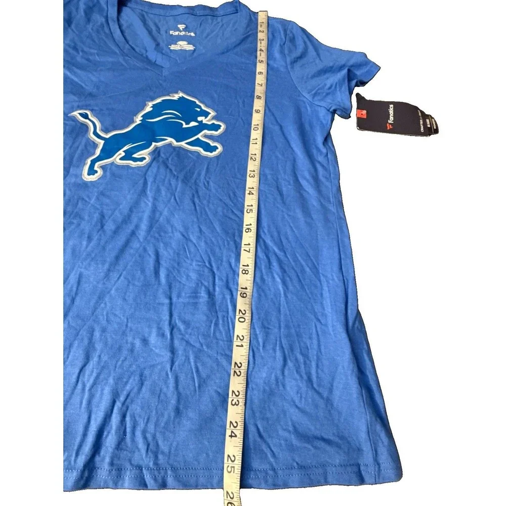 Detroit Lions Aidan Hutchinson #97 Fanatics Women's M Blue V- Neck T-Shirt NWT